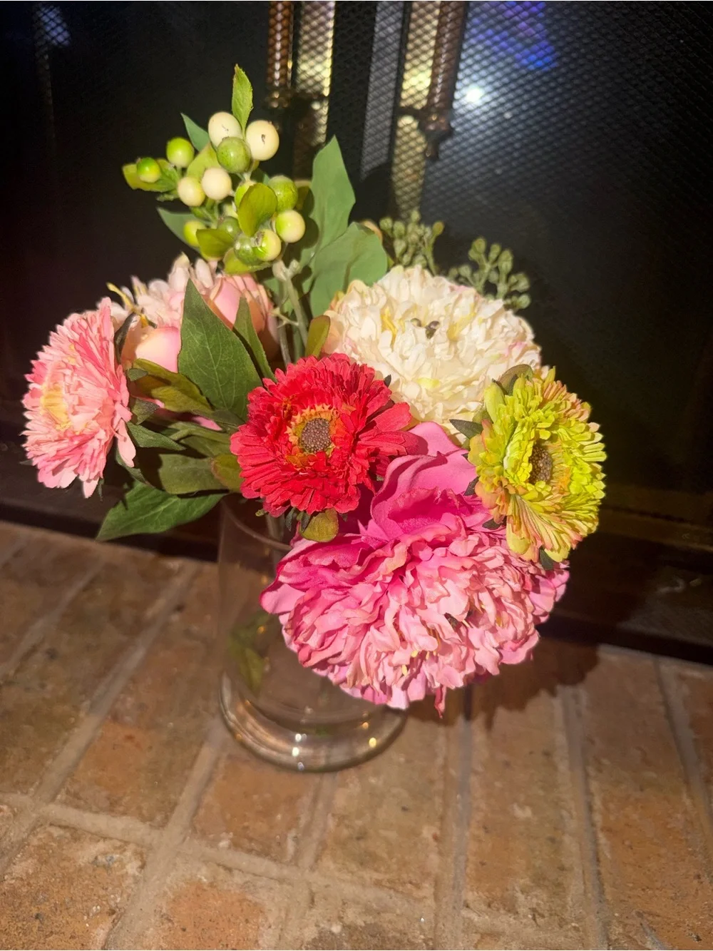 Artificial Pink and Red Floral Arrangement - Home Accents